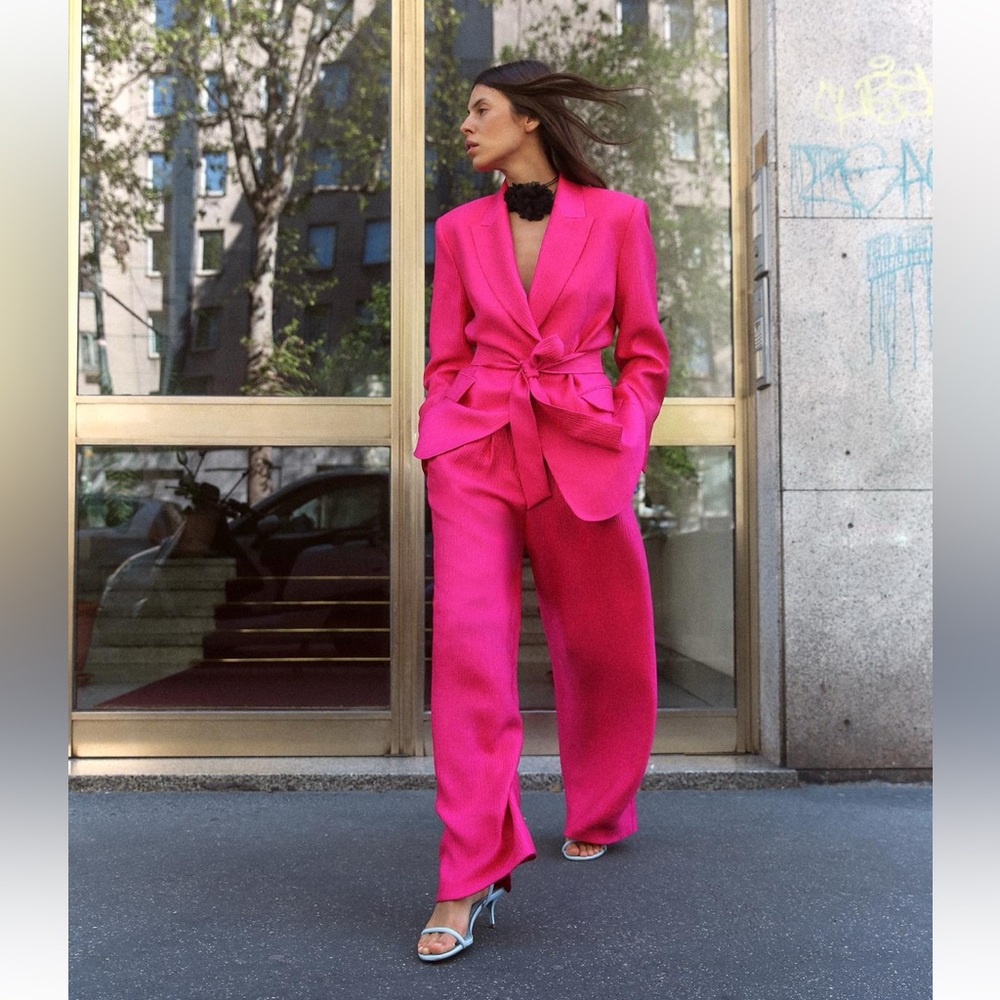 Zara set blazer and wide leg pants